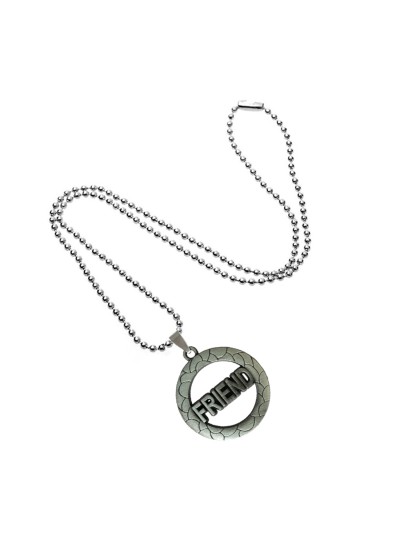 Round Friend Silver Metal Pendant